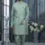 Firozi silk dupion jacket kurta set