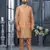 Peach silk dupion jacket kurta set