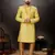 Yellow  havy classic indowestern sherwani with stone zari work with fansy batton