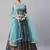  Skyblue Printed Chinon Silk Reception Wear Lehenga Choli Wedding Lehenga