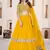 Incredible Yellow Sequins Georgette Indian designer wedding haldi wear lehenga choli