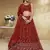  Red Sequins Embroidered Georgette Indian Wedding Lehenga Choli
