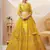 Wonderful Yellow Colored Sequins And Zari Embroidery Art Silk Indian Wedding Lehenga Choli And Dupatta Set Latest