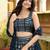 awesome navy blue sequins embroidered georgette fabric indian lehenga dress designs