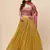  Mustard Sequins Embroidered Georgette Indian Wedding Haldi Wear Lehenga Choli