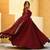 Maroon Colored Sequins Embroidered Georgette Wedding Lehenga Choli Dress