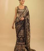 Black Sequins Georgette Event Wear Saree With Blouse