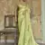 Lime-Green Sequined Satin Party Wear Wedding Saree With Blouse