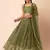  Green Zari And Sequins Embroidered Georgette Wedding Lehenga Choli With Dupatta