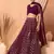 Wonderful Wine Sequins Zari Embroidered Georgette Monotone Lehenga Dress