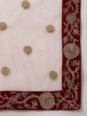 Alluring Maroon Zari And Dori Embroidered Velvet Indian Wedding Lehenga Lehenga For Bride 5