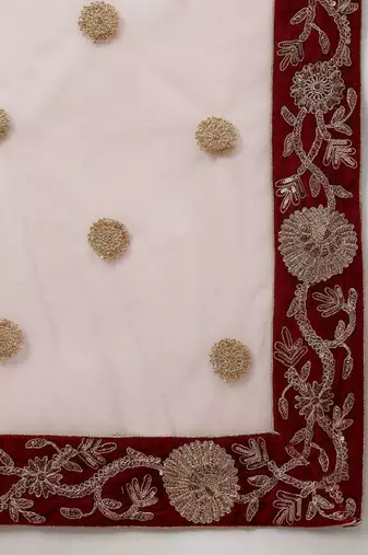 Alluring Maroon Zari And Dori Embroidered Velvet Indian Wedding Lehenga Lehenga For Bride
