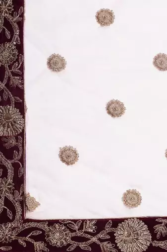  Purple Colored Zari And Dori Embroidered Velvet Wedding Lehenga