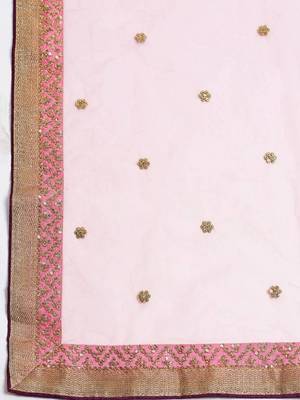  Purple Sequins Silk Wedding Lehenga With Pastel Pink Choli And Dupatta Wedding Lehenga 5
