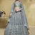  Grey Foil Work Net Bollywood Reception Wear Lehenga Choli
