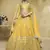 Magnetic Yellow Foil Work Net Ethnic Haldi Wear Lehenga Choli
