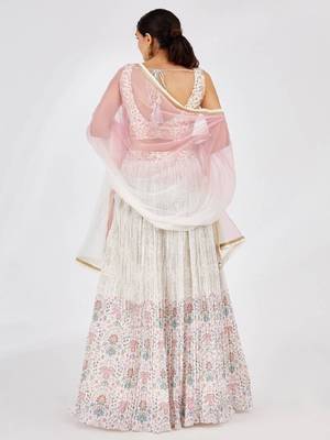divine off white digital print georgette festive wear ethnic lehenga choli set 4