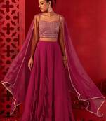 Pink Georgette Ethnic Wear Lehenga With Sequins Choli