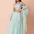 Sky-Blue Sequins Embroidered Georgette Wedding Wear Indian Lehenga Designs