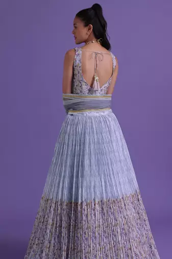 Blue Digital Printed Georgette Function Wear Indian Lehenga Choli