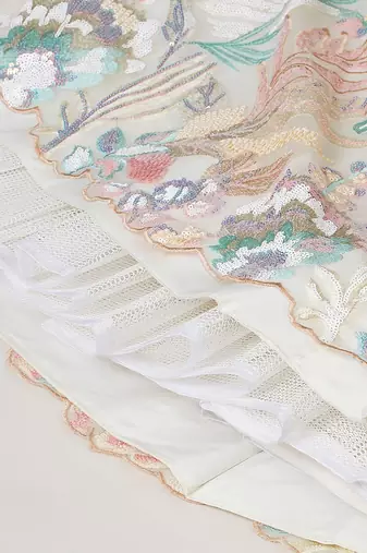 astounding off white sequins embroidered soft net indian wedding wear lehenga choli