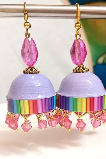 Quilled hanging  jhumkas 8