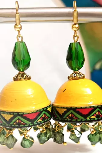 Quilled hanging  jhumkas 9