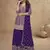 Purple real chinon embroidered Palazzo suit