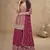 Pink real chinon embroidered Palazzo suit