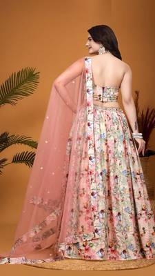 Multicolor Silk Floral Printed Lehenga Choli 5