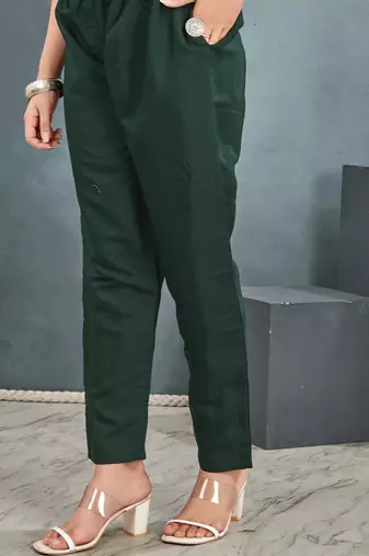 Green roman silk blend kurta pant dupatta set