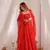 Red light weight chiffon bandhej design anarkali pant with dupatta