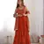 Rust heavy Faux georgette fully flair anarkali pant with dupatta