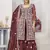 Enchanting brown zari embroidered with sequins & real mirror work twill net semi-stitched salwar kameez