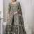 Mesmerizing olive green zari embroidered with sequins & real mirror work twill net indian designer salwar suit