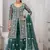 Delightful turquoise zari embroidered with sequins & real mirror work twill net indian wedding salwar kameez