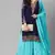 Enchanting blue thread and sequins embroidered georgette semi-stitched salwar kameez