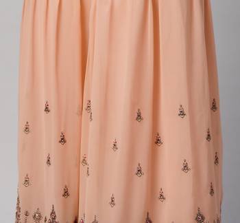 Mesmerizing brown thread and sequins embroidered georgette indian designer salwar suit 5