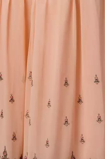 Mesmerizing brown thread and sequins embroidered georgette indian designer salwar suit