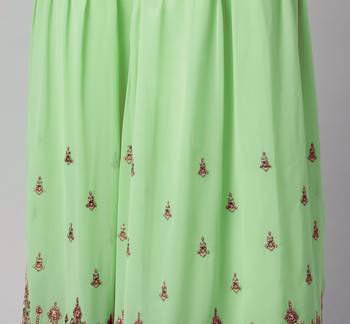 Catching green thread and sequins embroidered georgette latest design indian salwar kameez dress 5