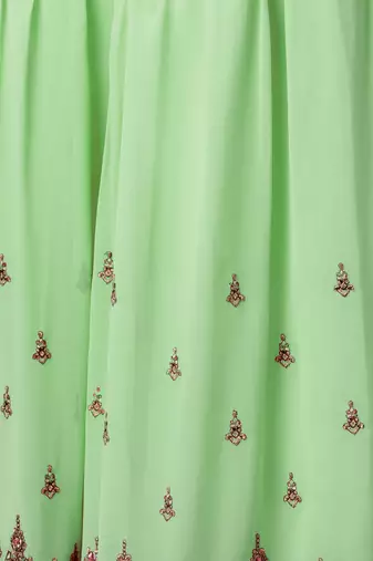 Catching green thread and sequins embroidered georgette latest design indian salwar kameez dress