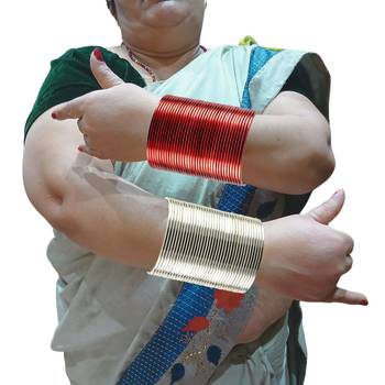 Brass multicolor  plain bangle combo 6