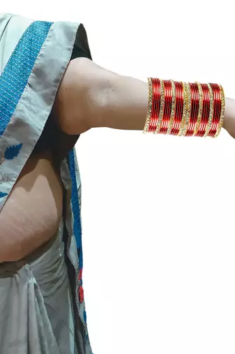 Brass multicolor  stone stud bangle combo