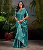 Teal elegance banarasi art-silk saree