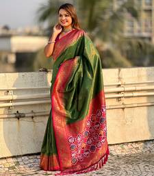 Royal green splendor paithani art-silk saree