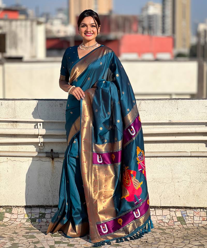 Divya vitthal elegance paithani art-silk saree