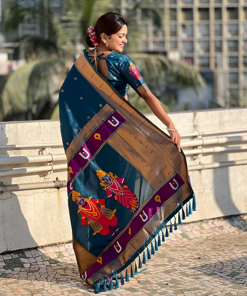 Divya vitthal elegance paithani art-silk saree