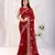 Scarlet red georgette saree