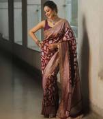 Regal maroon banarasi art-silk saree