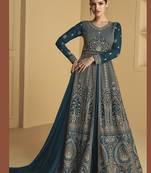 Rama embroidered georgette semi-stitched anarkali salwar suit